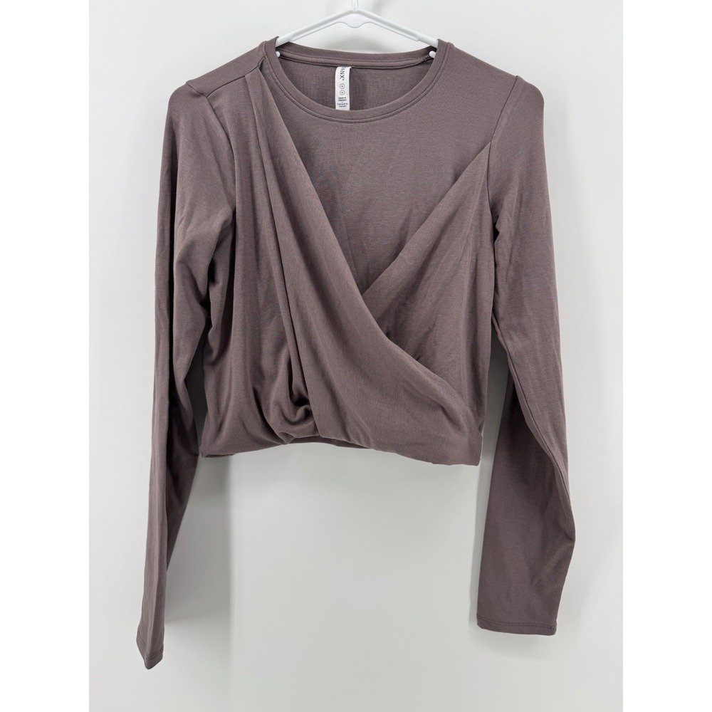 Spanx Brown Taupe Better‎ Base Twist & Fold Top~ Size M Crop